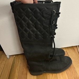 Ugg Knee High Black Winter Boots Size 8